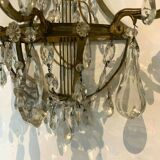 Pair of wall lamps bronze basket and grapevines XX century