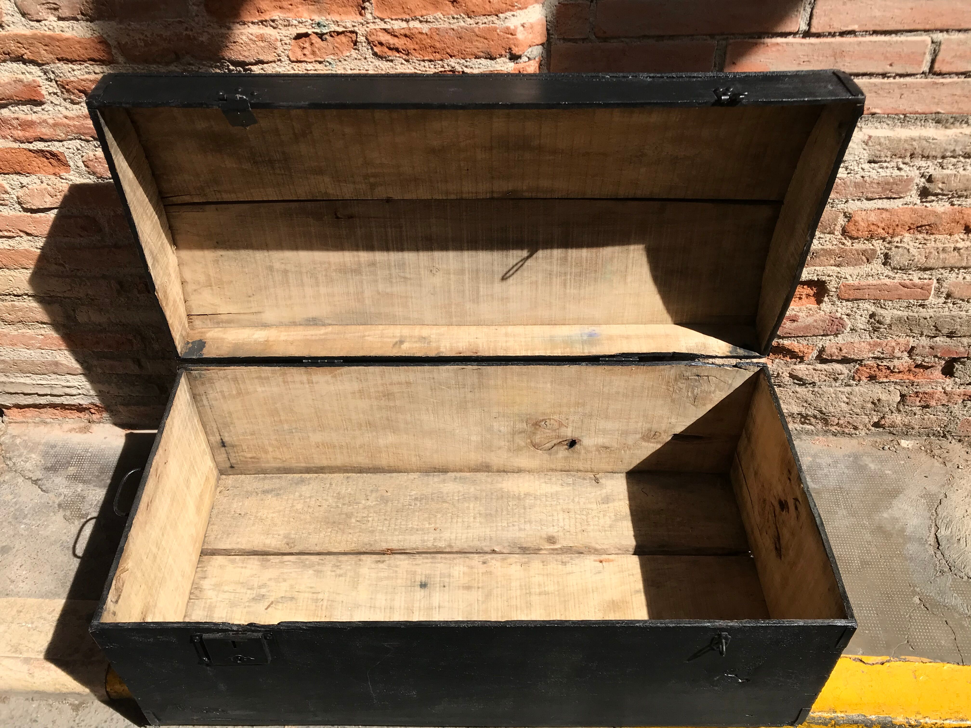 Black wooden trunk