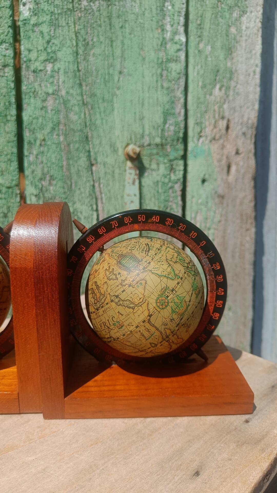 Serre-livres vintage mappemondes – Années 70