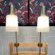 Pair of large modulable industrial lamps 1950.