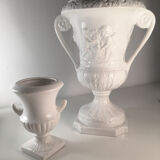 Vases "Medicis" balustre with two white ceramic handles