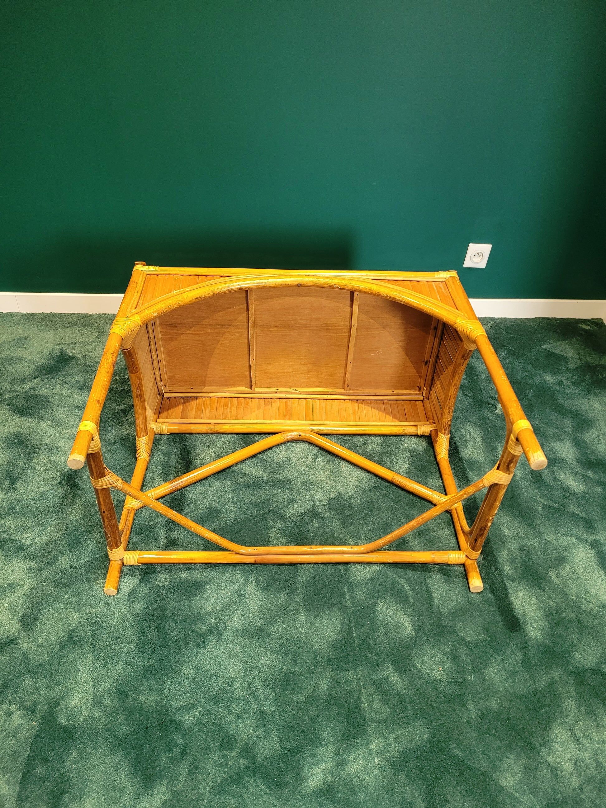 Vintage bamboo and rattan desk