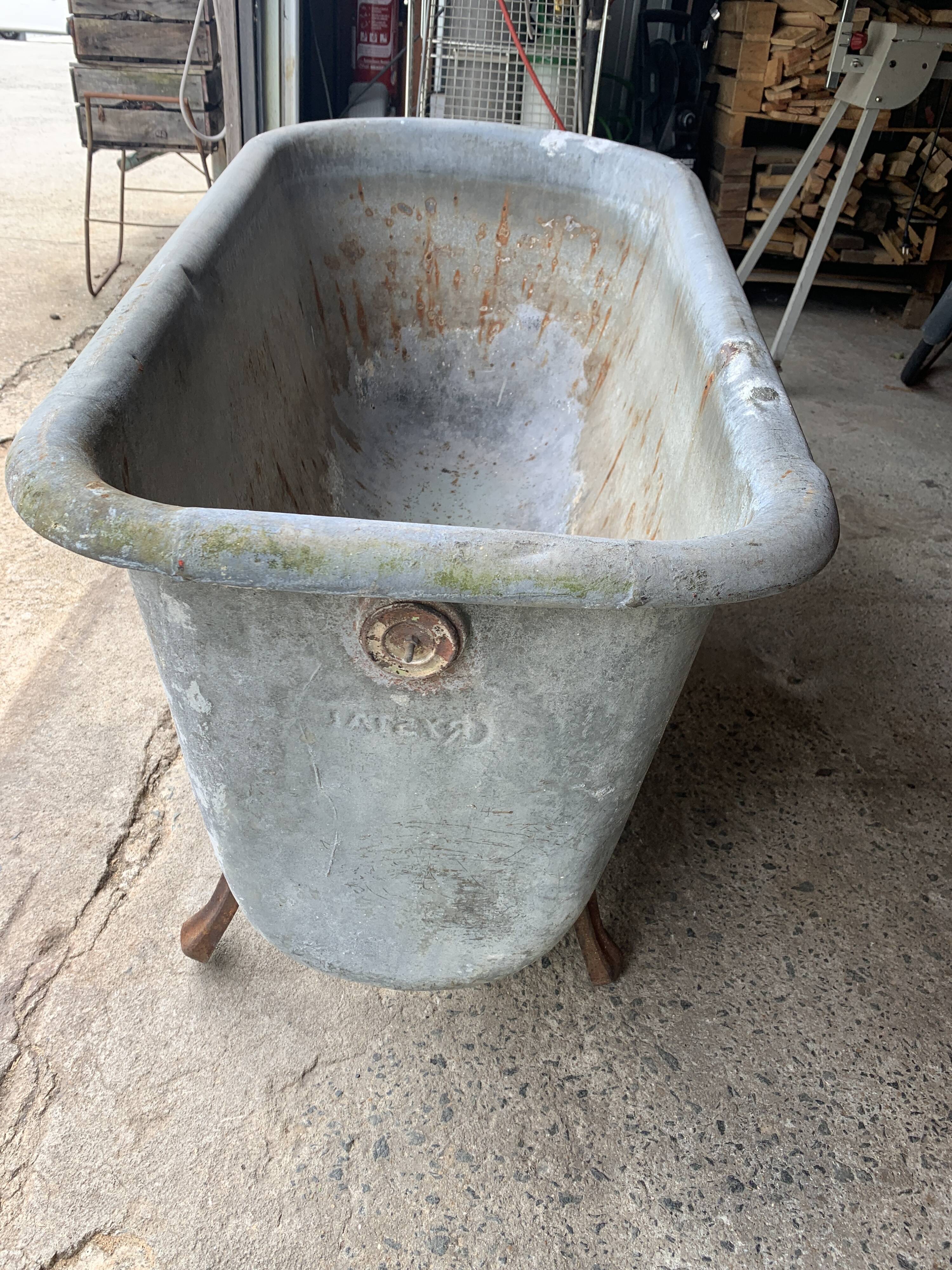 Ancient zinc bathtub