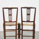 Lot de 4 chaises de salle à manger anglaises anciennes du XIXe siècle avec assises en osier