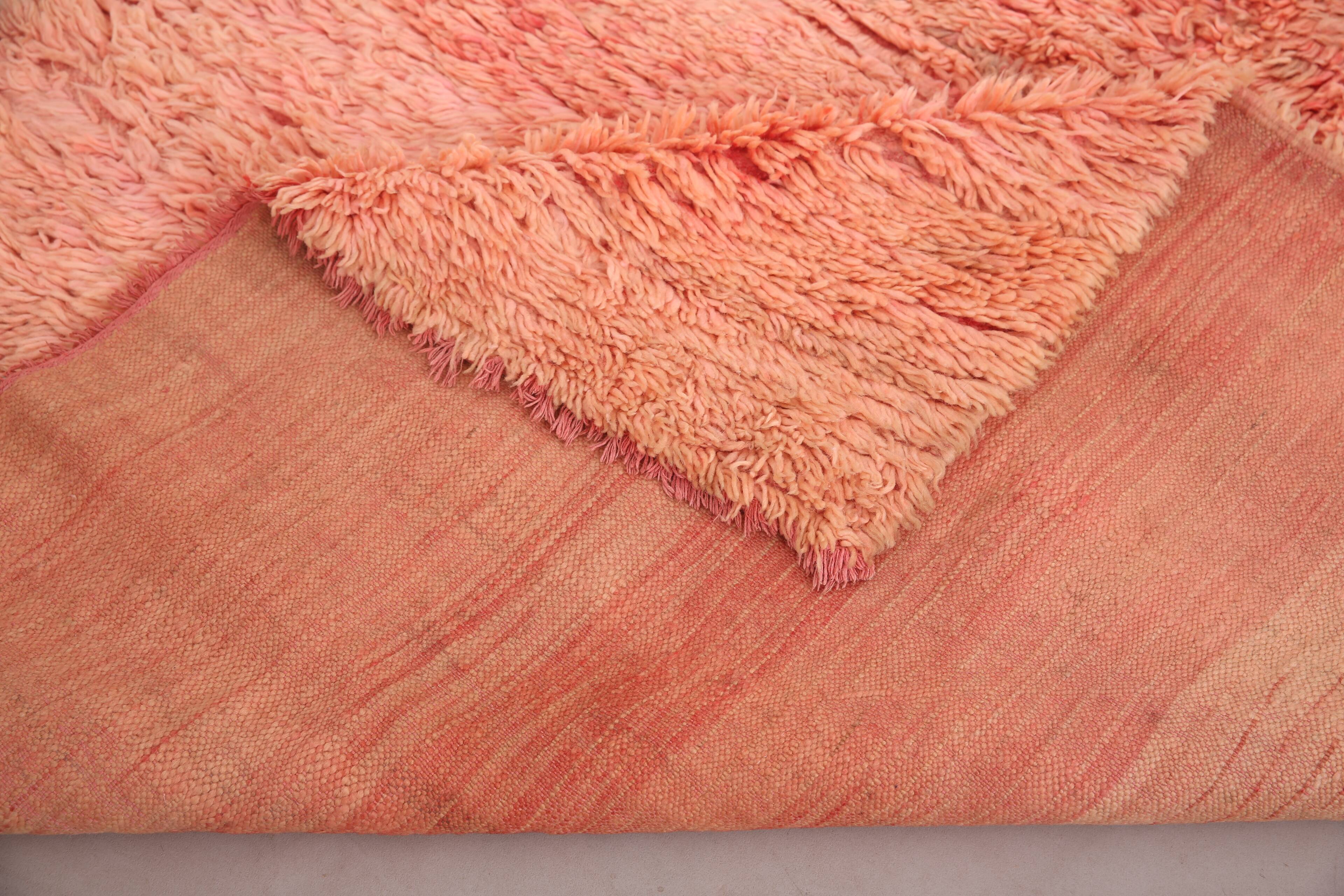 Vintage Moroccan rug 175 x 246 cm - Handmade Berber Rug - Pink Wool Rug
