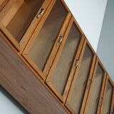 Vintage Dutch Oak Haberdashery Shop Cabinet / Vitrine, 1950s