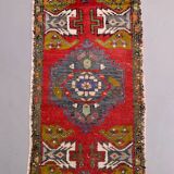 Small Vintage Turkish Rug 90x50 cm, Short Runner, Tribal, Shabby Chic
