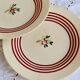 4 vintage Gien ironstone deep plates – Red floral pattern