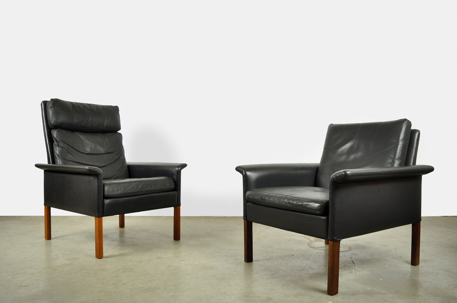 Leather armchair, high model d500 by Hans Olsen for CS Møbler Glostrup Denmark 1960s