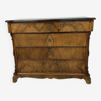 Commode XIXème en noyer poli