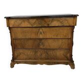 Commode XIXème en noyer poli