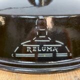 Industrial Black Enamel Hanging Lamp from Reluma, 1950s