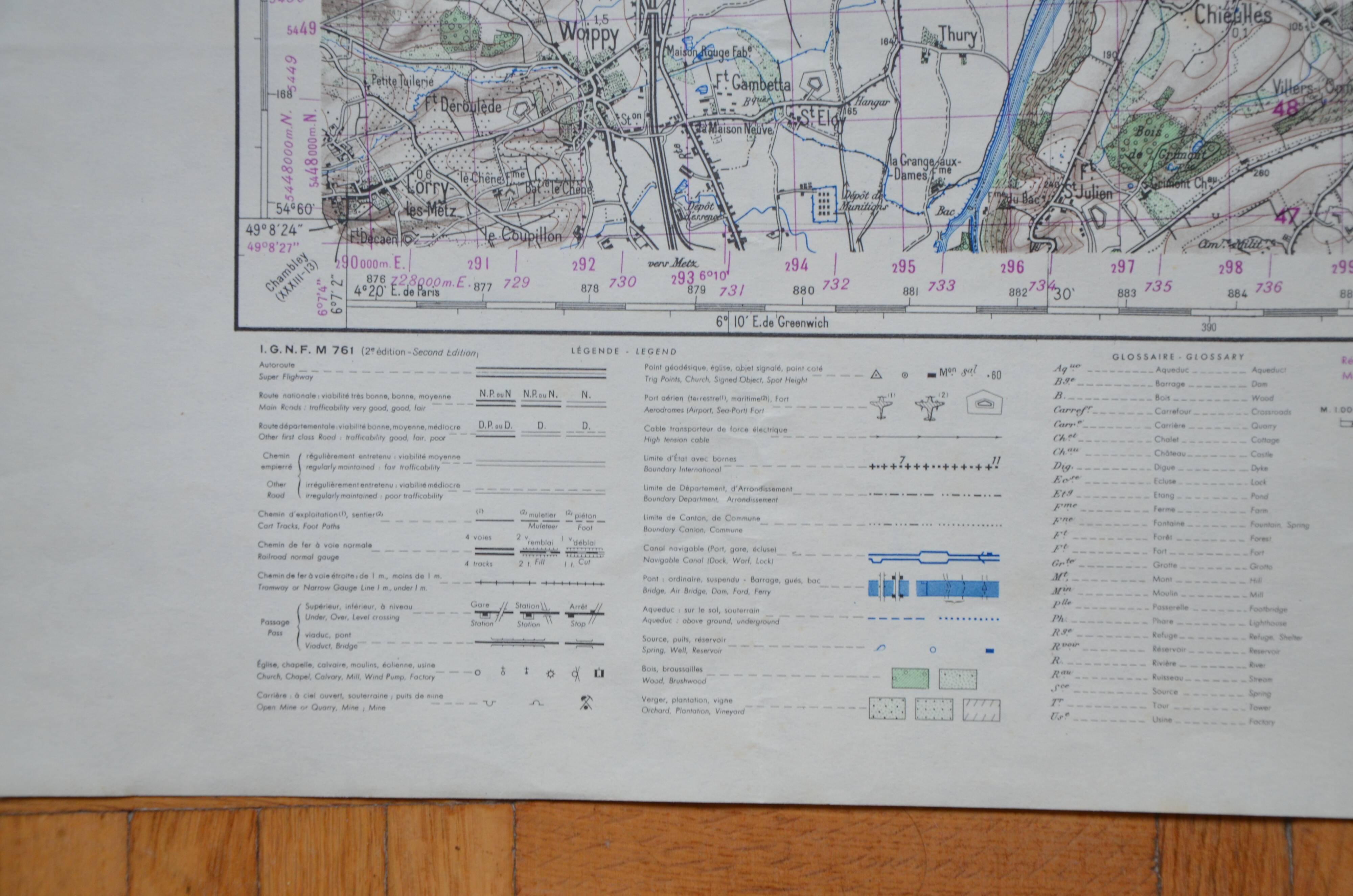Vintage map of Uckange