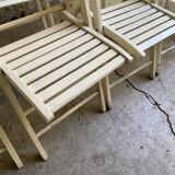 Extra folding chair / garden chair / vintage white lacquered solid wood office chair
