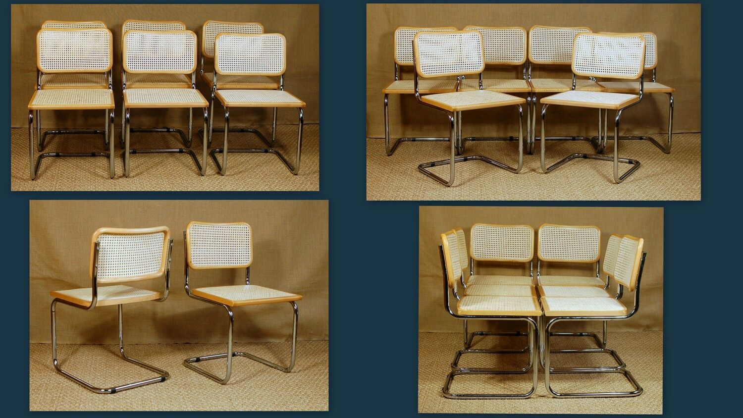 Suite 6 chaises Cesca B34 par Marcel Breuer