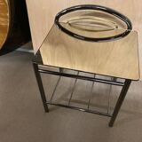 End table in tube and glass