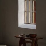 Mid-century Scandinavian coffee table made of solid elm wood, wabi-sabi style, 1960s.