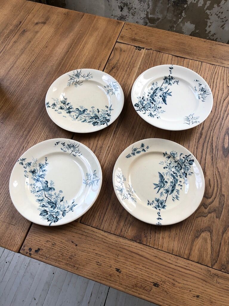 3 plates - 1 Longwy Iron Earth compotier