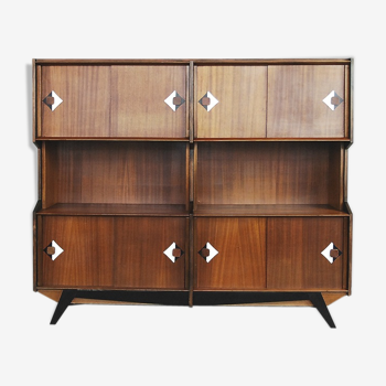 Rockabilly Modern Teak Buffet with Pattern, 1950s