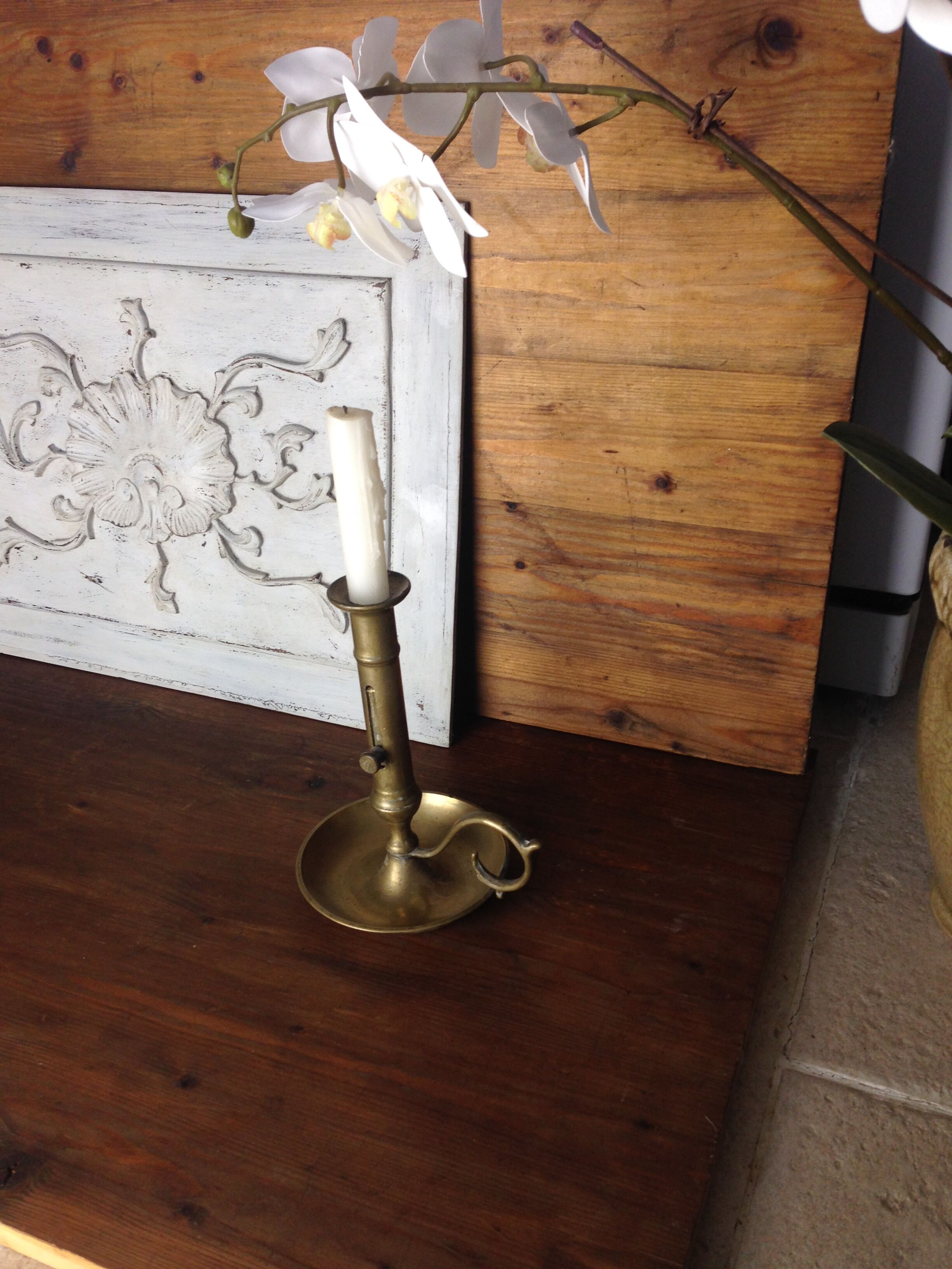 Old brass candlestick