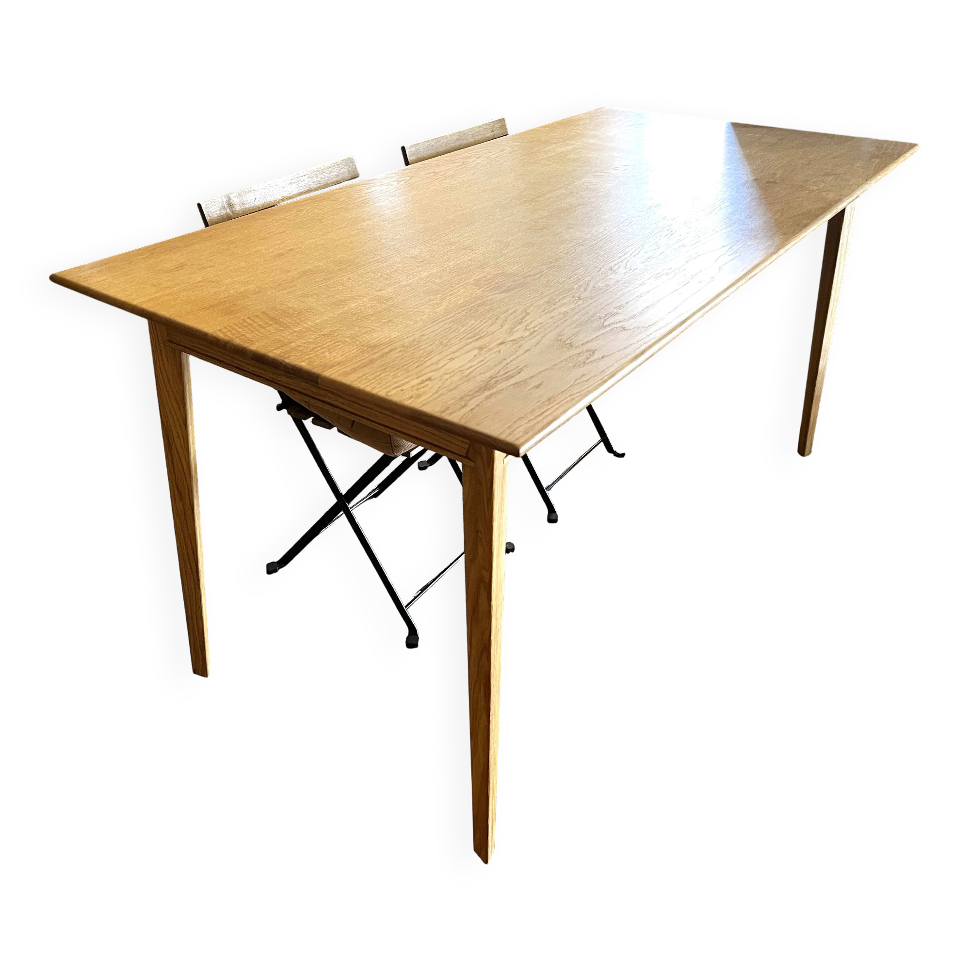 Table à manger sur-mesure en chêne massif — style scandinave - ébéniste