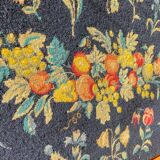 Large vintage canvas tapestry with floral pattern 1970