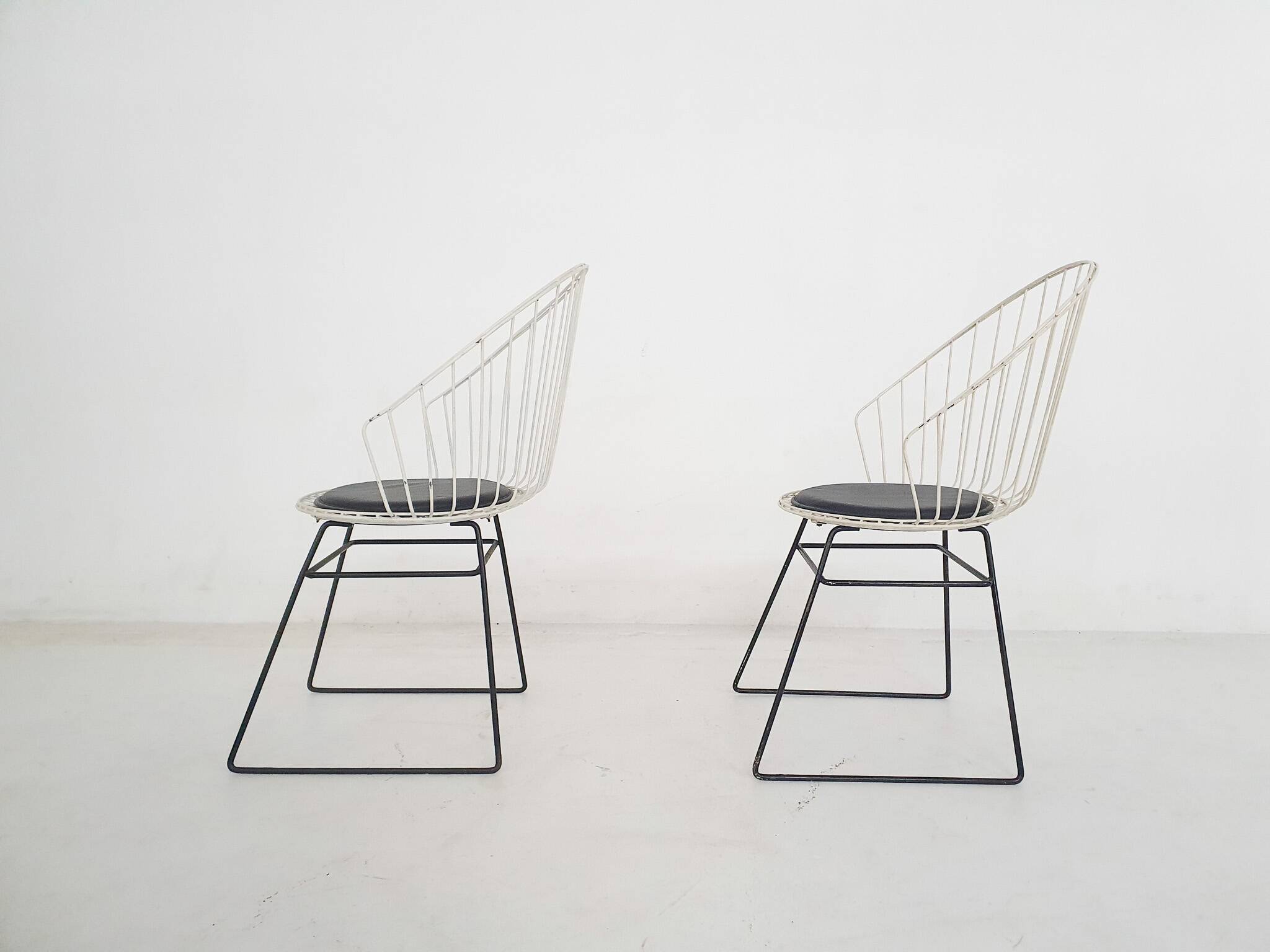 D. Dekker for Tomado wire chairs, The Netherlands 1950's