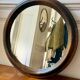 Minimalist round wooden mirror