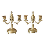 Pair of bronze candlesticks