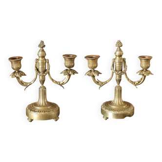 Pair of bronze candlesticks
