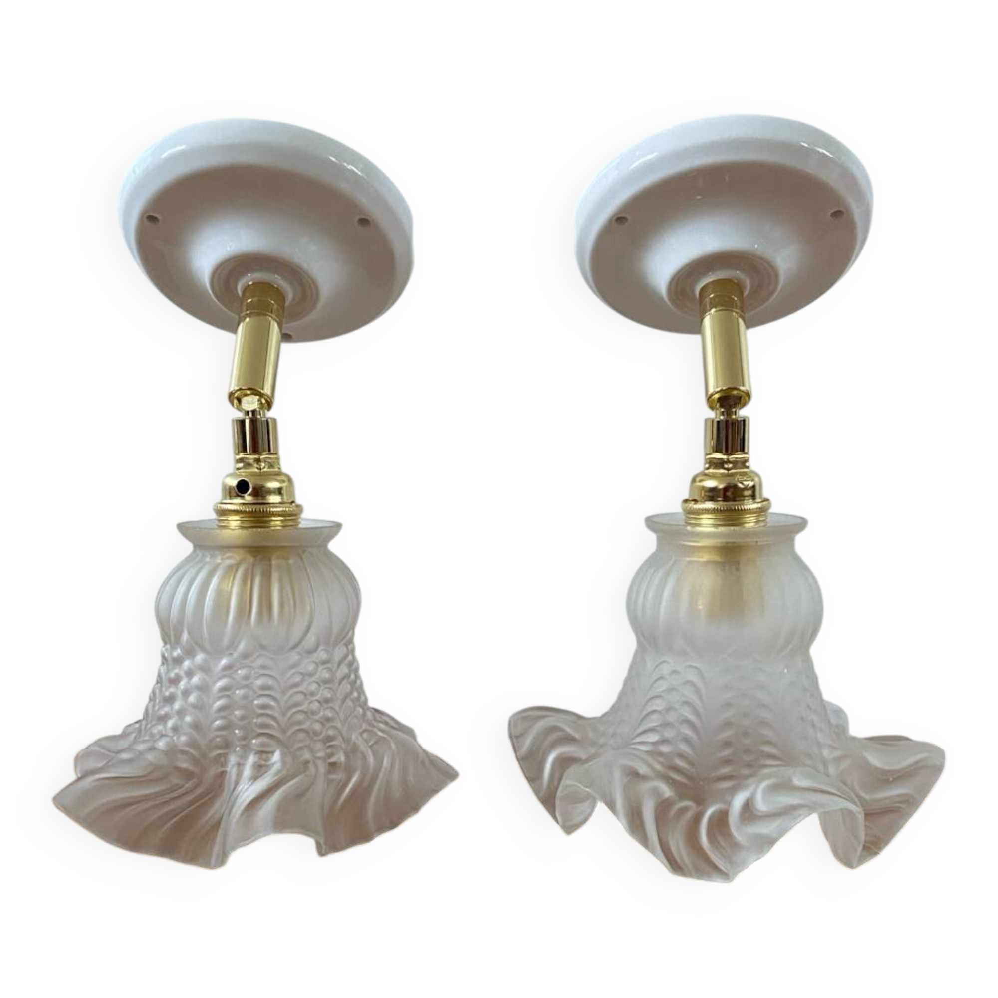 Pair of vintage tulip wall lights