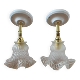 Pair of vintage tulip wall lights