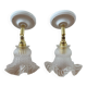 Paire d’appliques tulipes vintage