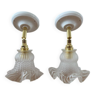 Pair of vintage tulip wall lights