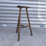 Turned wooden tripod stool 1950
