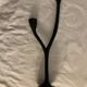 Pair of black candlesticks art deco in steel Habitat 1970