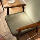 Vintage Scandinavian armchair in teak and green ribbed velvet – "Alrik"