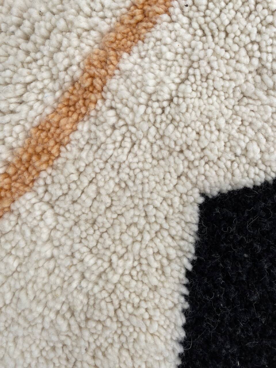 Large Contemporary Modern Abstract Face Rug, Handwoven in Wool