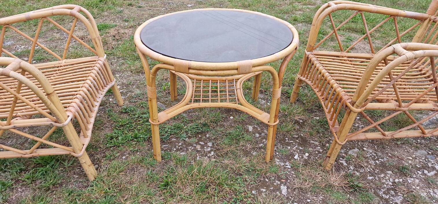 Vintage rattan garden furniture