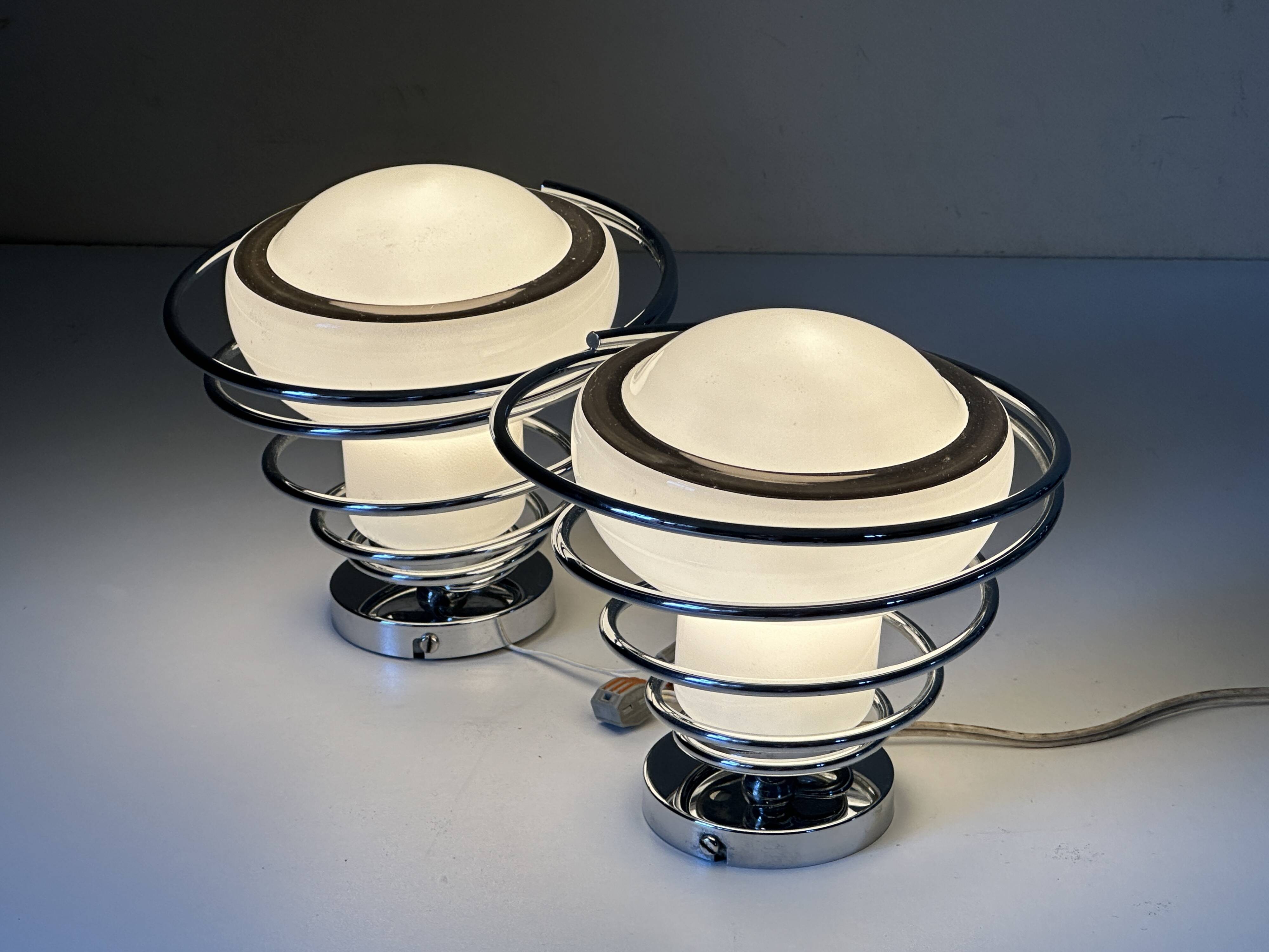 Pair of space age wall lights by Delmas from the 70s