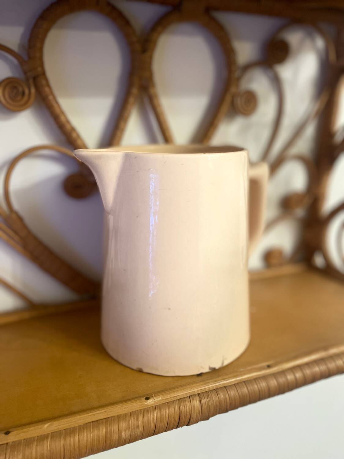Vintage Ceramic Powder Pink Pitcher