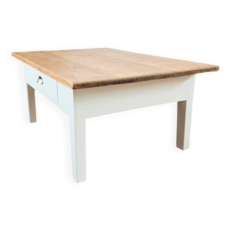 Wood and white coffee table
