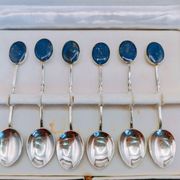 Box of 6 Solid Silver 925 Spoons & Lapis Lazuli - Morita Gil Chil