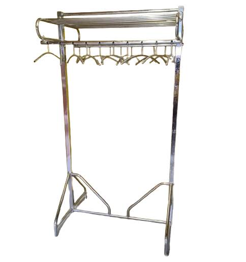 Vintage Dutch Industrial Chrome Coat Rack by Oostwoud