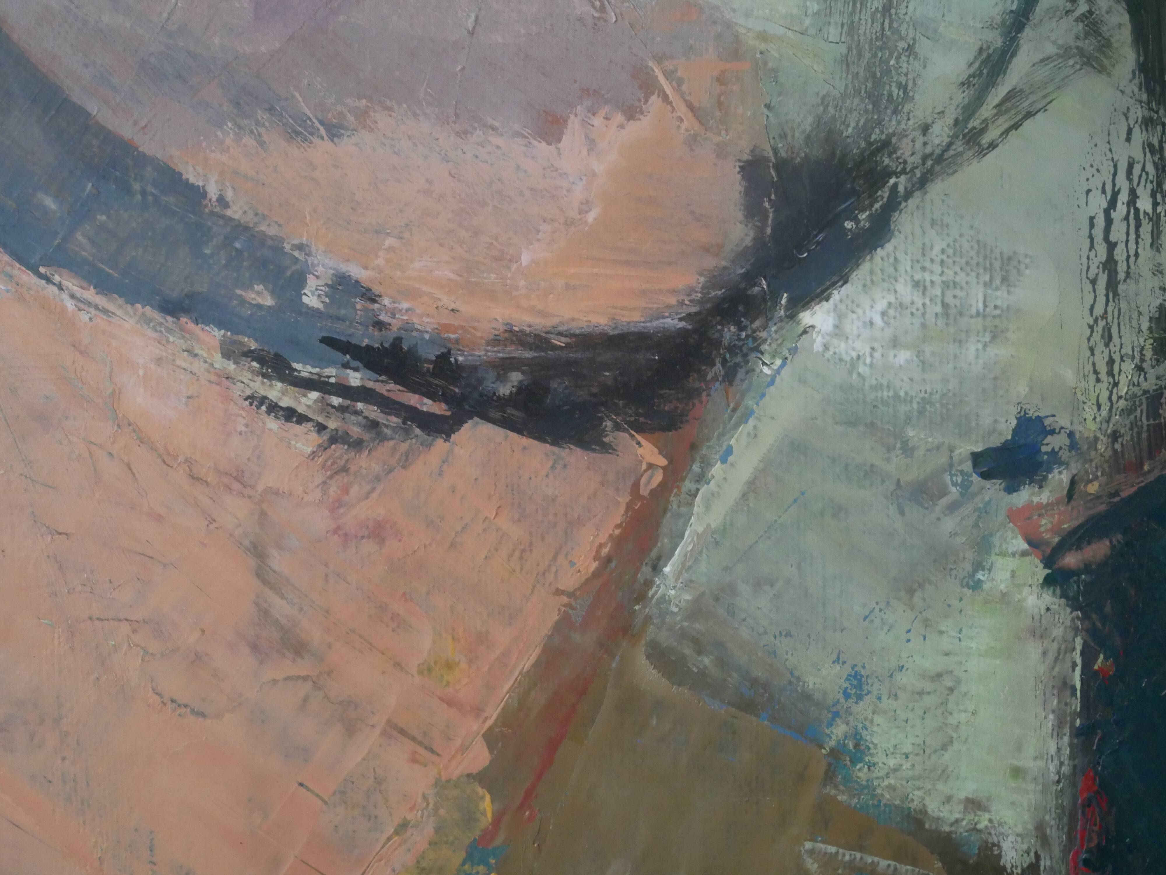 Oil painting on linen canvas, contemporary abstract art, 80s/90s