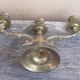 Three-light chandelier in brass metal