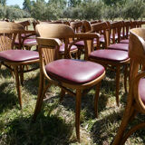 Set of 41 bistro chairs seated red skaï
