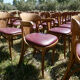 Set of 41 bistro chairs seated red skaï