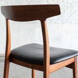 Dining chairs 'model 60' by Hennig Kjaernulf for Bruno Hansen, Denmark 1960