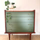 Compass leg chest of drawers in fig tree green
